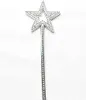 Sliver Star Magic Wand Kids Girl Cosplay Fairy Princess Elf Angel Wand Streamers Props Födelsedag Xmas Party Bag Filler Favor 22cm