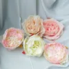 10pcs 시뮬레이션 핵심 모란 꽃 머리 실크 꽃 DIY 결혼식 꽃 벽 배경 장식 홈 테이블 디스플레이 가짜 장미