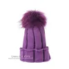 Laurashow Children Winter Raccoon Fox Fur Hat Girls Chłopcy Prawdziwe futra Pompoms Ball Baby Vailies Cap Kids Knitte Hats D181106013452333