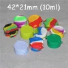 Boîtes de rangement à double chambre Récipients de cire Diviseur en silicone Récipient en silicone Dabber 4222 mm Pots de 10 ml de qualité alimentaire Dab Conjoined3551699