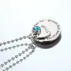 Silver Round Birthstone Pendant Inspirational Jewelry Necklace for Women Girls Gift - She Believed She Could So She Did