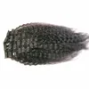 10pcs 120g Kinky Straight Clip In Human Hair Extensions Brazilian Remy Hair 100% Human Natural Hair Coarse Yaki Clip Ins Natural Black