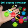 Boîtes en silicone Conteneurs de cire non bâton Alimentation Grade 42 Couleurs 3 ml 5 ml 7ml Mini Dab Jars Couvroises Case de concentré FDA approuvé8287376