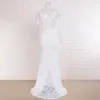 Women's dresses long bridesmaid dresses lace patchwork tux white spandex fit gown with shawl trumpet gown mermaid gown bridal senior prop