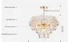 Modern Chandelier LED americanos candelabros de ouro Luzes Esferas de vidro Dispositivo elétrico Droplight Foyer Início Lâmpadas de suspensão 3 White Light Cor Regulável