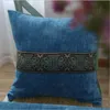 Herbst Dekoration blauer Samt Kissenbezug 60*60 Sofa Stuhl Couch Dekokissen Fall Chaise Cojines 45cm Vintage Almofada