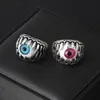 Halloween boze oog heren ringen individuatie creatieve blauw rode oogbol ringen voor vrouwen mode punk sieraden accessoires cadeau
