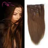 Prix bas Bestseller Clip brésilien dans les extensions de cheveux Clip Extensions de cheveux humains 100g / 7pcs 10 couleurs en option Ali Magic Factory Outlet