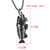 Heren 316L roestvrijstalen visgraat hanger ketting punk stijl visgraat ketting sieraden met ketting VICHOK4469977