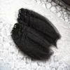 Kinky Straigh Micro Ring Hair Extensions 1g / Strand 200g Micro Loop Extensions Grova Yaki Mänskliga hår Mikroslänk Mänskliga hårförlängningar