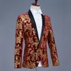 Men 4 Colors Fashion Slim Blazers Coat Male Sequins Jackets Prom Formal Host stage performance Clothing Nightclub Singer Chorus DS Costumes