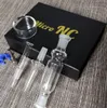 NC Nector Collector Kits 10mm 14mm Joint Mini Pipes Rökningstillbehör med titanspets nagel Dab Straw Small Oil Rigs Nector Collectors Black Red White Box Pack NC01