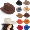 14 Kolory Zachodni Kowbojskie Kapelusze Mężczyźni Kobiety Dzieci Brim Caps Retro Sun Visor Knight Kapelusz Cowgirl Brim Party Hats GGA965