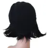 Brazylijska Krótka maszyna Made Little Lace Front Human Hair Wigs Bob peruka pełna i gruba dla czarnych kobiet naturalny kolor