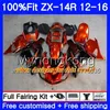 Injeção para a Kawasaki ZX 14R ZZR 1400 ZX14R ZX14R 12 13 14 15 16 225HM.0 ZZR1400 2012 2013 2014 2015 2016 Fairing Fábrica preto verde