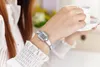 Women fashion dress watches Bracelet strap design white Retro Style Quartz watch Good gift Female wristwatch Rhinestone Casual clo176G