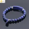 CSJA 8mm Bracciale di lapislazzuli naturale per braccialetti di perline di pietre preziose femminili Mala Meditazione Preghiera Chakra Cuore di amore Charms Jewelry278g