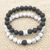 8mm natuurlijke zwarte lava stenen witte turquoise armband vaolcano steen aromatherapie etherische olie diffuser armband voor vrouwen mannen