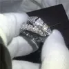 choucong Snake rings Pave setting Diamonique Cz White gold filled Engagement Wedding Band Ring For Women Valentine's Da Gift