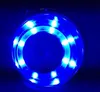 MAYITR 2PCs Blue 8 LED Ljus Inbyggd bilkopphållare Rostfritt stål Dryckhållare för auto marinbåt