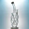 Inline Perc Klein Recycler Hookahs Dab Rig 11 Inch Glazen Bong Helder Water Pijp Unieke Beaker Bongs Vortex Oil Rigs Met Bowl DGC1236