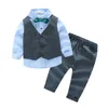 Mode kids kleding baby jongen kleding sets lente herfst heren pak peuter jongens kleding lange mouw shirt vest broek kinderkleding