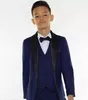 Boys Tuxedo Boys Dinner Suits Three Piece Boys Black Shawl Lapel Formal Suit Tuxedo for Kids Tuxedo