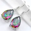 6 Paires Luckyshine Bright Drop Rainbow Fire Mystic Topaz Gems 925 Sterling Silver Plaqué Boucles d'oreilles Russie Canada Drop Boucles d'oreilles Bijoux