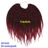 24 Wurzeln/Packung Ombre Micro Crochet Senegalese Twist Flechten Haarverlängerungen 10" Kinder schwarz Lila Zöpfe Haar für Kinder