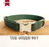 Grünes Flanell-Halsband und Leinen-Set für den Einzelhandel, handgefertigtes Hundehalsband mit Blumenmuster, kreativer Ethno-Stil, 5 Größen, Top-Qualität