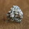 LINSION 925 Sterling Silver King of Lion Ring High Details Mens Biker Punk Ring TA109 Taille US 7 à 152749