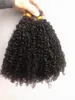 Brasiliansk mänsklig jungfru remy kinky curly förverkade hårförlängningar natrala svart färg 1gpc 100g en bunt8934679
