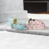 Braccialetto di nuovo design all'ingrosso 8 mm di perline di pietra di cristallo rosa naturale con braccialetto di perline di leopardo occhio verde cz per regalo da donna