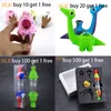 Seahorse design hookah Collapsible bong silicone cone pipe with 14mm glass bowls mini glass water bongs dab rigs 420