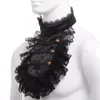 Vintage handgjorda steampunk Victorian Royal Men Ruffle Black Lace Löstagbar krage Jabot Cosplay Costume Accessory