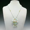 Collier en fil de jade naturel chinois fait à la main, collier exquis