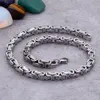 5mm 6mm 8mm bred silver rostfritt stål King Byzantine Chain Necklace Armband Mens smycken handgjorda200e