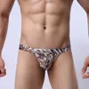 Mäns Bikini Underkläder Briefs Fork u Convex Pouch Lace Male Shorts Panties Peuch Jockstrap Sexig Leopard Slim Thong Gay Briefs Underkläder