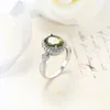 10 st / lot semester presentring oval 6 färgförlovning cubic zirconia mode smycken ringar silver för kvinnor bröllop ring