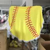 Couvertures 150cm Baseball Softball Tapisserie Serviette de plage Couverture ronde avec gland Fringing Throw Sports Yoga Mat Nappe