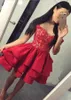 Ruffles Tiered Red Short Homecoming Dresses 2019 Cheap Off Shoulders Appliqued Mini Graduation Cocktail Gowns Short Sweet 16 Party Dress