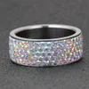 5 linee di fila gioielli in cristallo trasparente moda anelli di fidanzamento in acciaio inossidabile anello con fiocco scintillante per le donne gioielli regalo di San Valentino