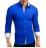 Mänskjorta Man Högkvalitativ långärmad T-shirts Casual Hit Färg Slim Fit Svart Male Shirts
