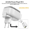 Topk 5V 3.4a (max) 3-portlampa USB-laddningsadapter 2-i-1 Travel Wall Euus Auto-ID Mobiltelefon Laddare till iPhone Samsung