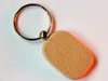 Wholesale NEW 50pcs Blank Rounded Rectangle Wooden Key Chain Promotion Carving Key ID Engrave Gift 1.6'' -Free Shipping