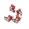 100 sztuk / partia 14x15mm Hurtownie Alloy Red Color Cute Wisiorek Emalia Santa Buty Charms Dla Biżuterii Naszyjnik DIY Dokonywanie Akcesoria Ustalenia