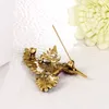 Nieuwe mannen Dames Vintage Brons Kleurrijke Rhinestone Legering Vogel Broche Mode Woodpecker Pin Suit Jas Sjaal Ornament Populaire Sieraden