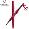 Miss Rose 2 in 1 Rossetto Opaco Rossetto Opaco Matita con Labbra Liner 14 colori Nudo Red Velvet Doppio Rossetto Utile