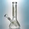 Beaker Bong Glow In The Dark Glas Vattenpong med diffust nedstammande rakt rör Glasbong Ice Pinch Uv Bongs Med Tree Perc