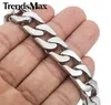 Trendsmax 13 mm Bracelet en acier inoxydable 316L Bracelet pour homme Gourmette Argent Couleur HB83